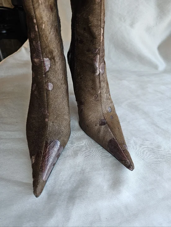 Jeffrey Campbell Proposal Boots in in Brown Croc Sz 6.5 - Picture 14 of 16